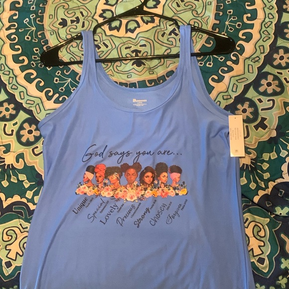 XL Sleeveless, God says you are UNIQUE CHOSEN with scripture etc.. pic of flower - Picture 1 of 4